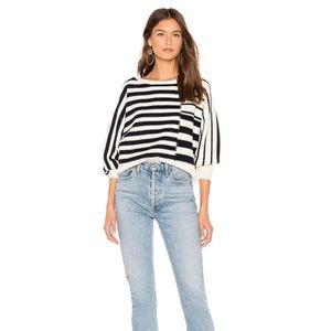 Joie Maridel Wool/Cashmere Sweater - porcelain/midnight Size Medium